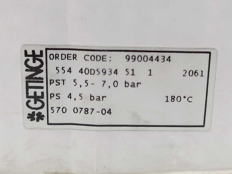 GETINGE 570078704 99004434 GETINGE Autoclave Spareparts 554 40D5934