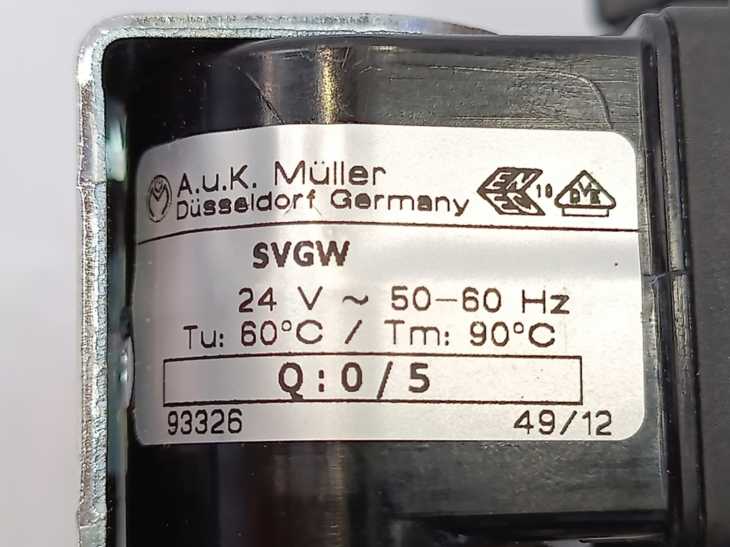 A. u. K. Müller 1.010.225 Solenoid Valve GETINGE Autoclave Spareparts