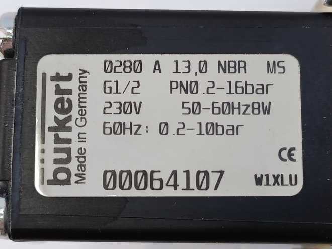 Burkert 64107 Type 0280 Solenoid Valve GETINGE Autoclave Spareparts