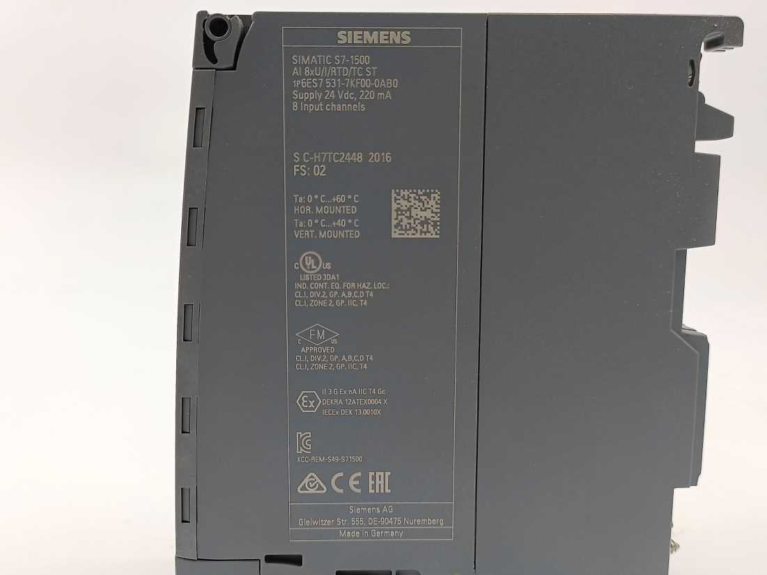 Siemens 6ES7531-7KF00-0AB0 AI 8xU/I/RTD/TC ST FS:02