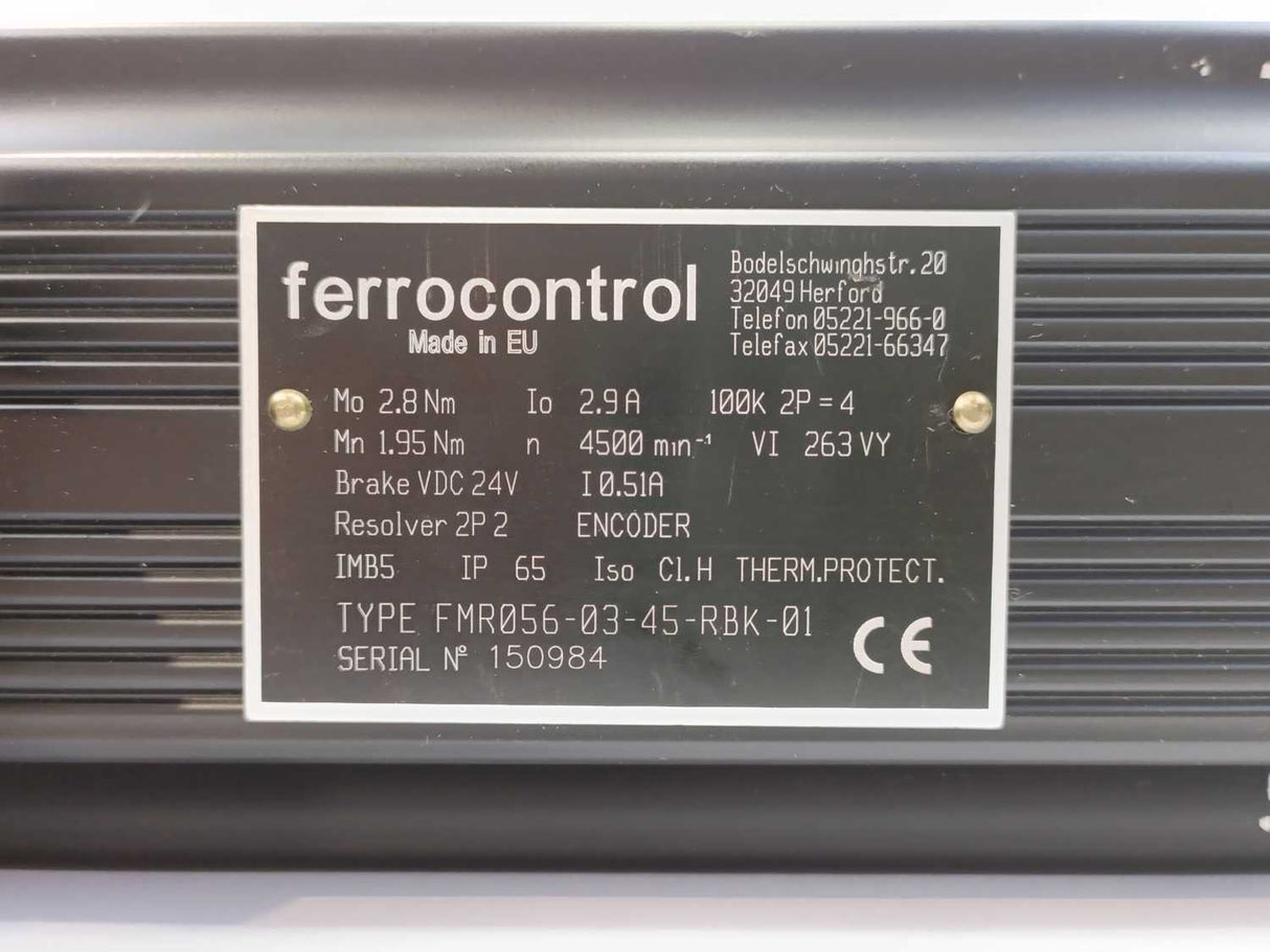 Ferrocontrol FMR056-03-45-RBK-01 AC Servo Motor