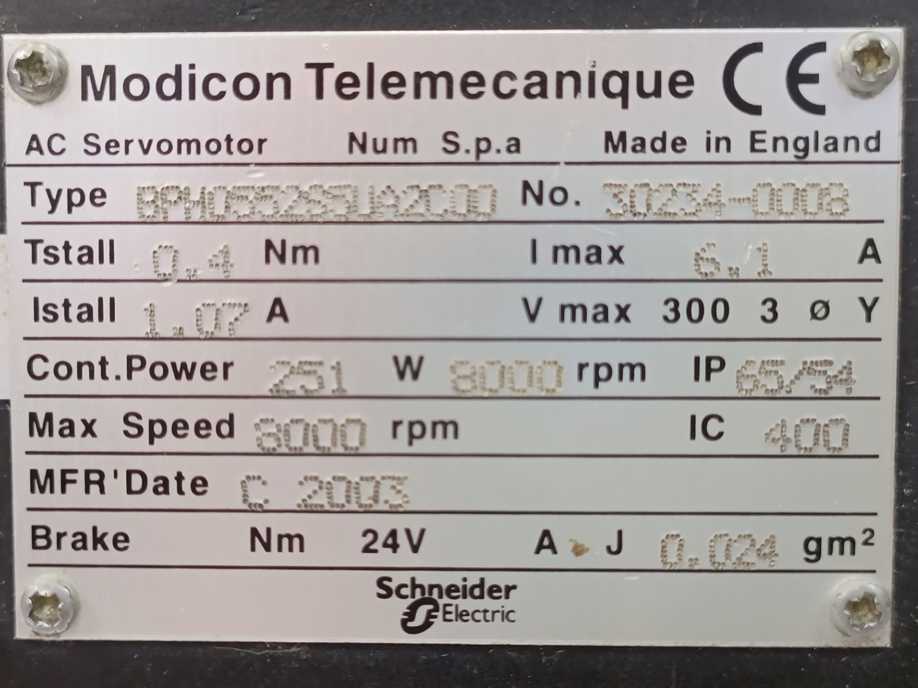 Schneider / Telemecanique BPH0552S5UA2C00 Modicon AC Servomotor
