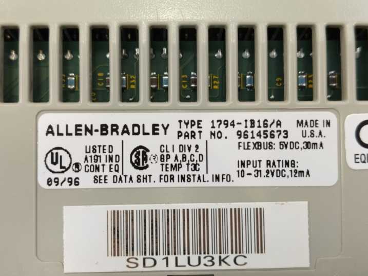 AB 1794-IB16 Ser. A 24 VDC SINK INPUT Module + 1794-TB3 Ser. A Base