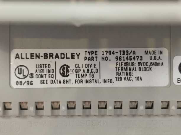 AB 1794-IB16 Ser. A 24 VDC SINK INPUT Module + 1794-TB3 Ser. A Base