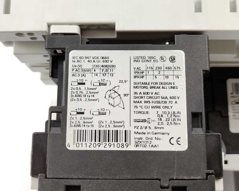 Siemens 3RA1220-4AB25-0BB4 Starter Combination for Reversing