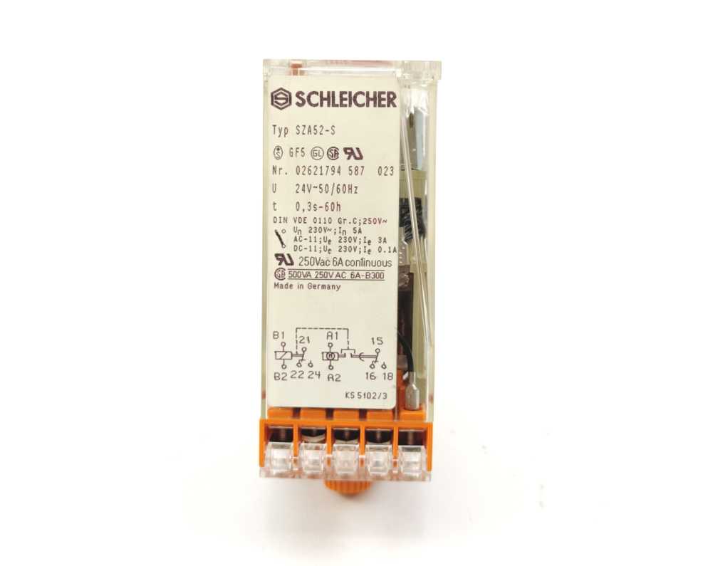 Schleicher SZA52-S Timer Relay 0,3 - 60h