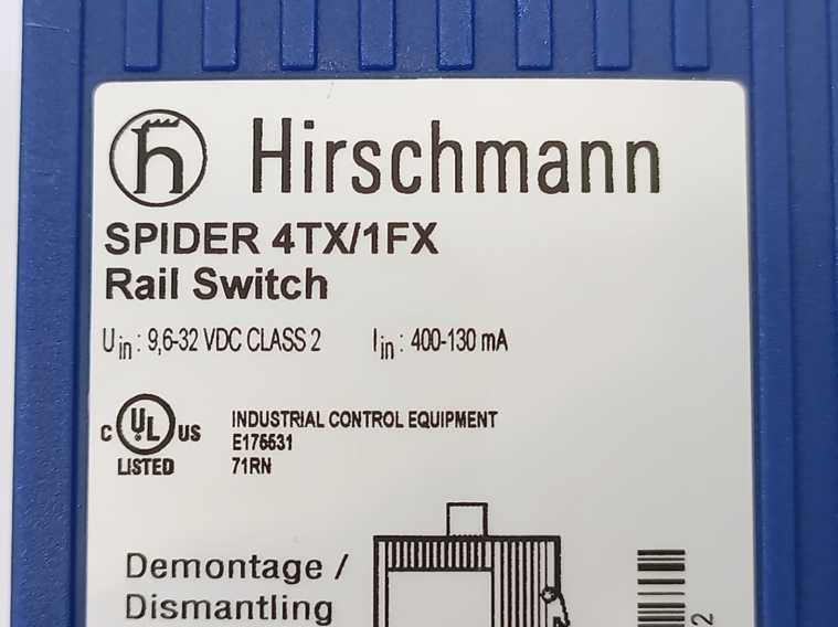 Hirschmann 4TX/1FX SPIDER Rail Switch