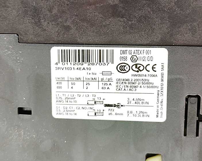 Siemens 3RV1031-4EA10 SIRUS Circuit Breaker