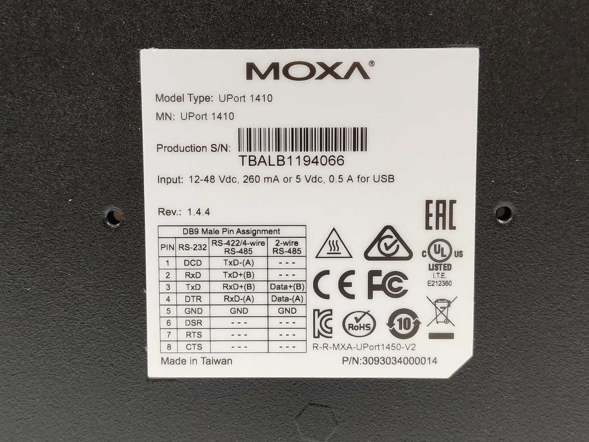 Moxa 3093034000014 UPort 1410 USB to Serial Converter