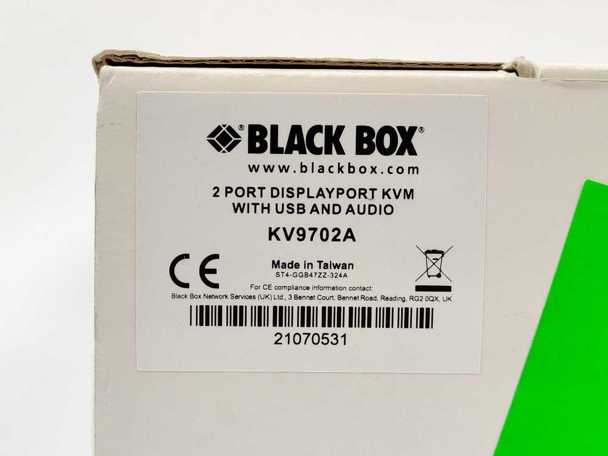 Black Box KV9702A 2 Port Displayport KVM Switching With Audio + USB