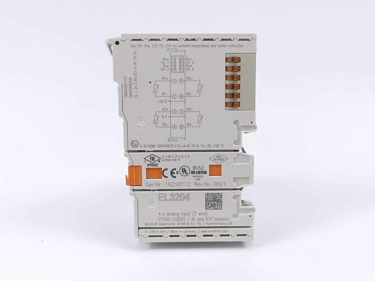 Beckhoff EL3204 Rev. 22 EtherCAT Terminal, 4-channel analog input, temperature