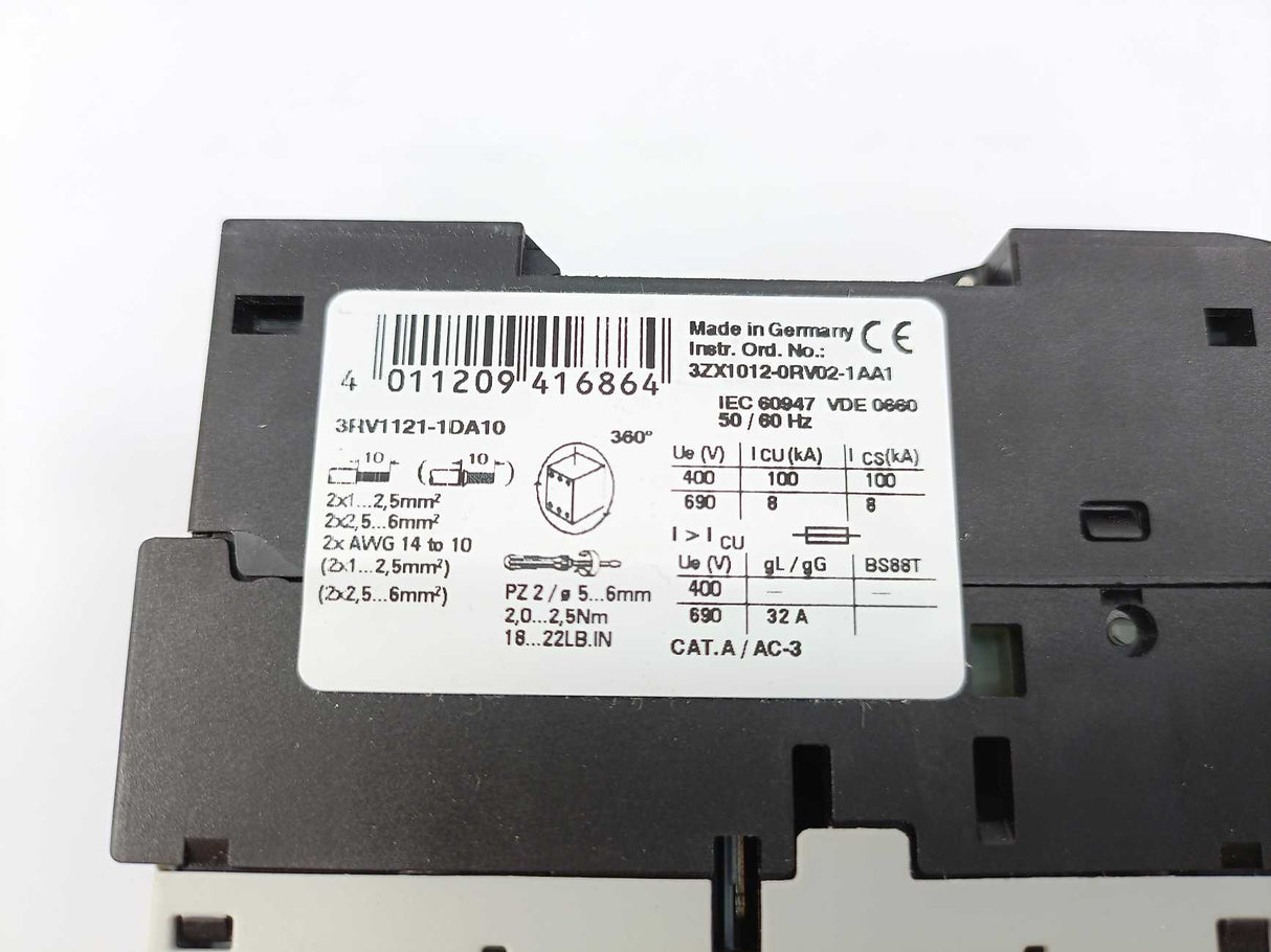 Siemens 3RV1121-1DA10 Circuit Breaker