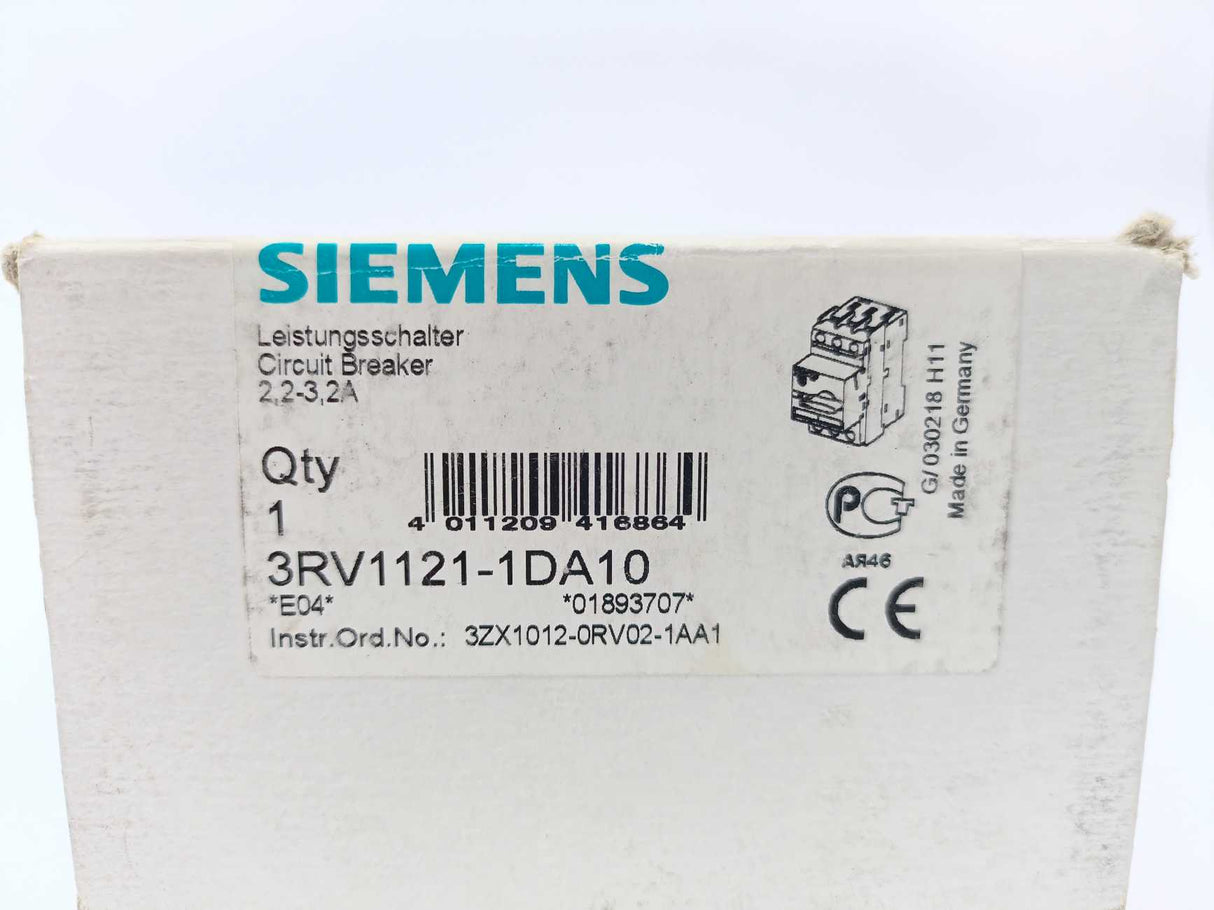 Siemens 3RV1121-1DA10 Circuit Breaker