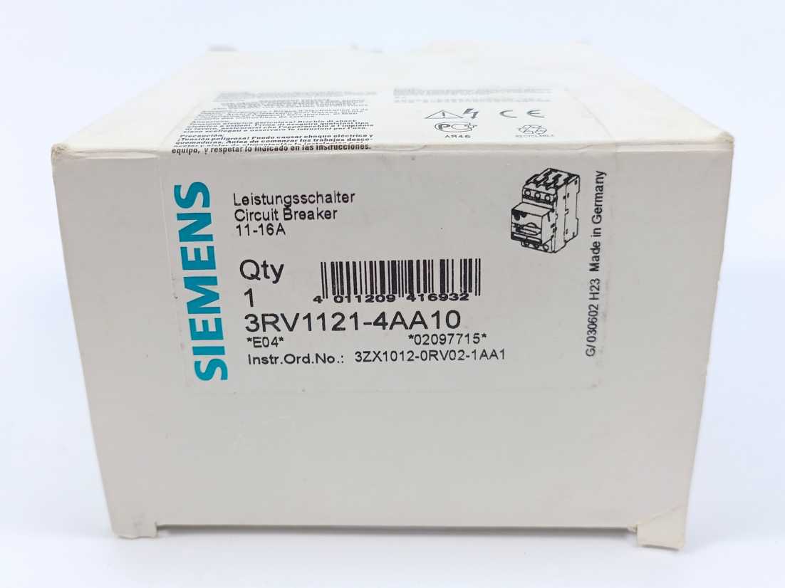 Siemens 3RV1121-4AA10 Circuit Breaker