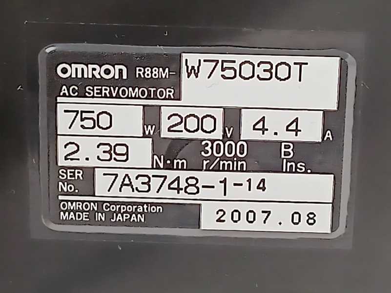 OMRON R88M-W75030T AC Servo Motor