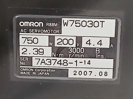 OMRON R88M-W75030T AC Servo Motor