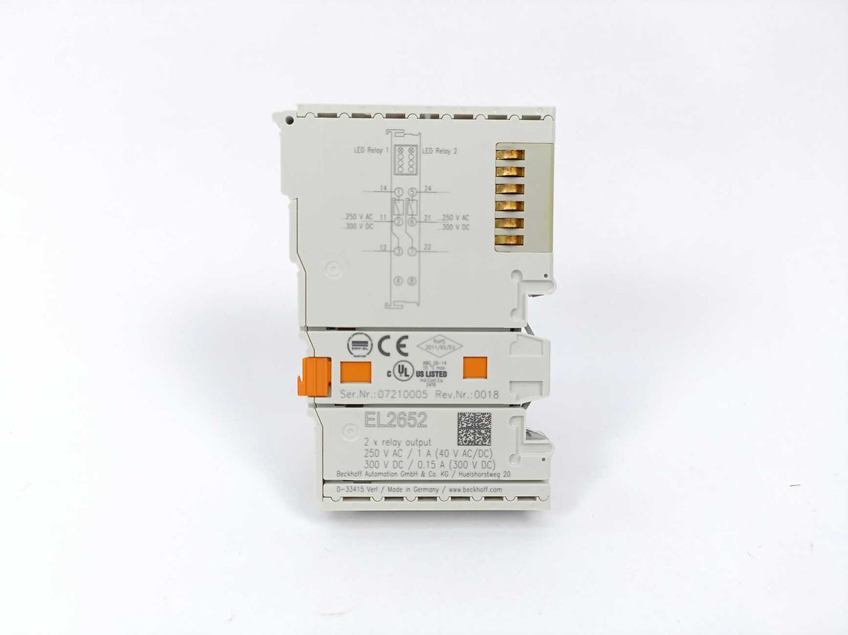 Beckhoff EL2652 EtherCAT Terminal, 2-channel relay output