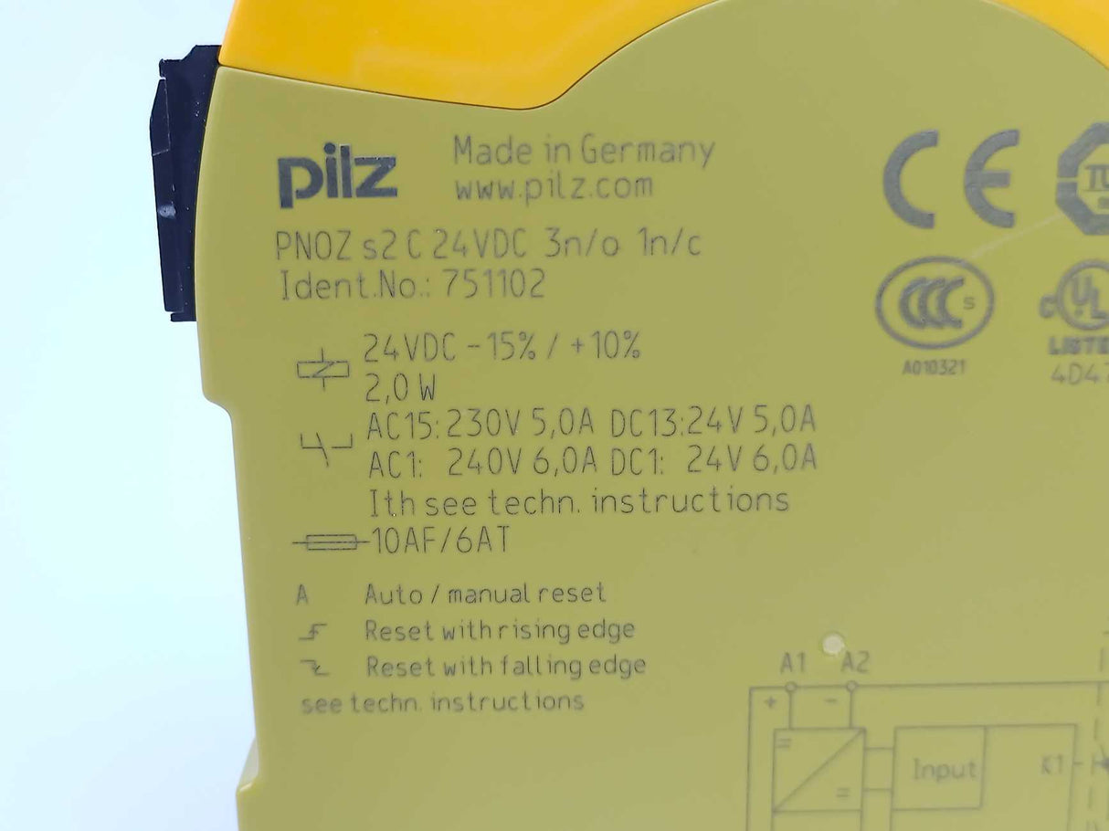 Pilz 751102 PNOZ s2 C 24VDC Safety Relay 3n/o 1n/c