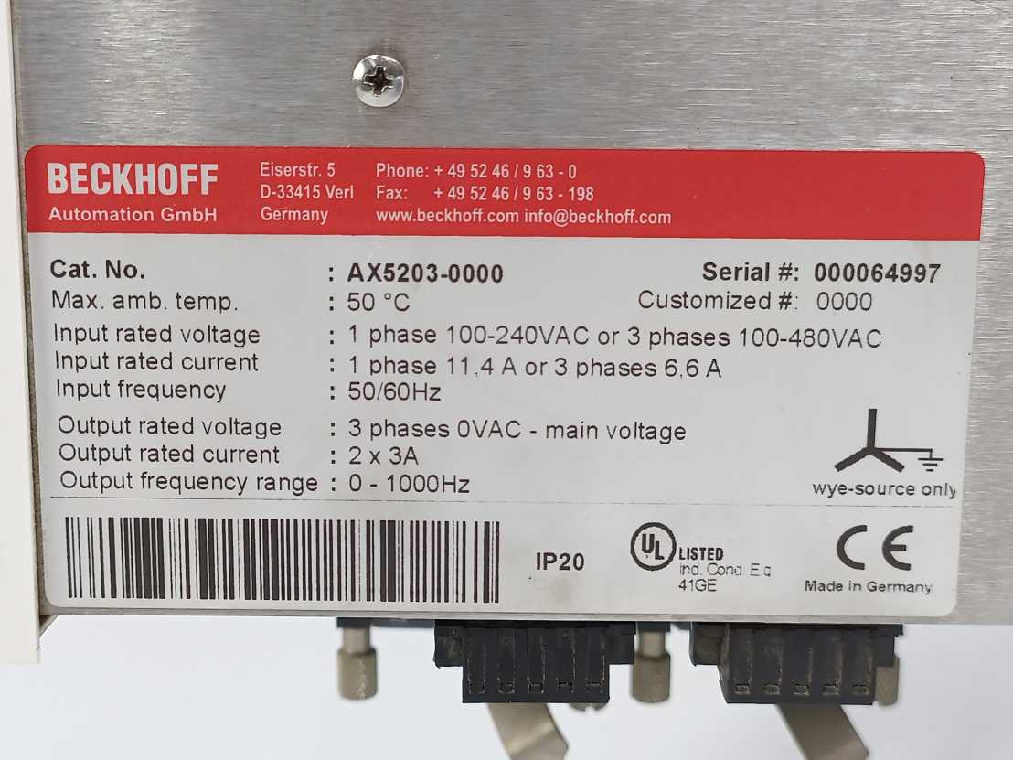 Beckhoff AX5203-0000 Servo Drive AX5203