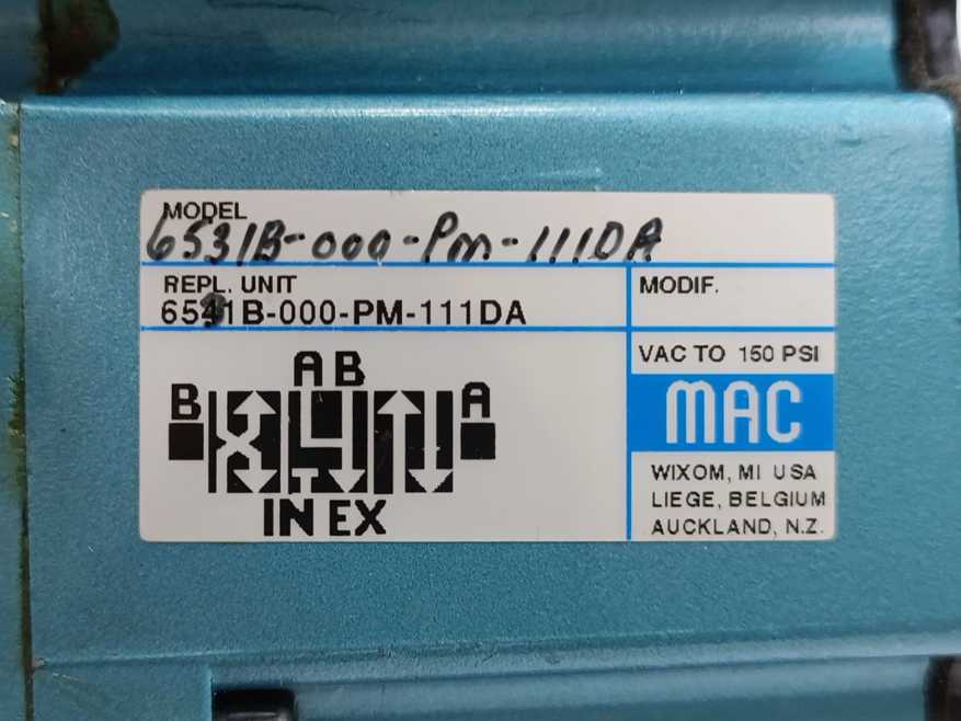 MAC 6531B-000-PM-111DA Solenoid Valve with 2x PME-111DABE, 6500B-211 and PBSN