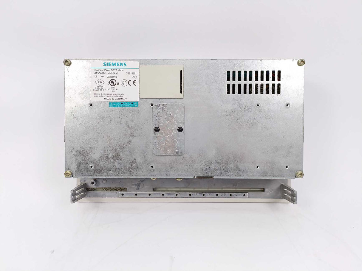 Siemens 6AV3627-1JK00-0AX0 Operator Panel OP27 Mono Ver. A04