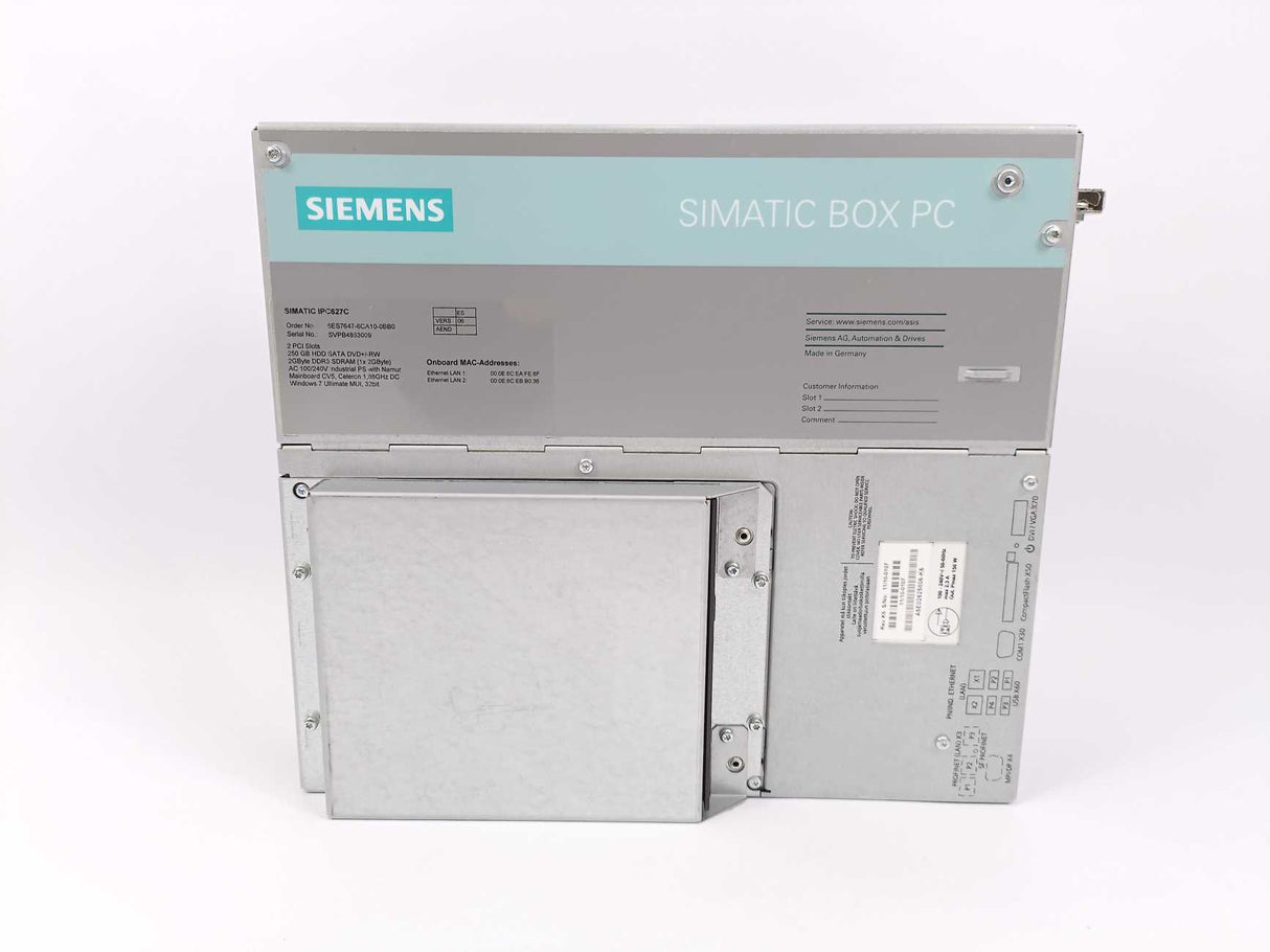 Siemens 6ES7647-6CA10-0BB0 SIMATIC IPC627C, 2 PCI Slots