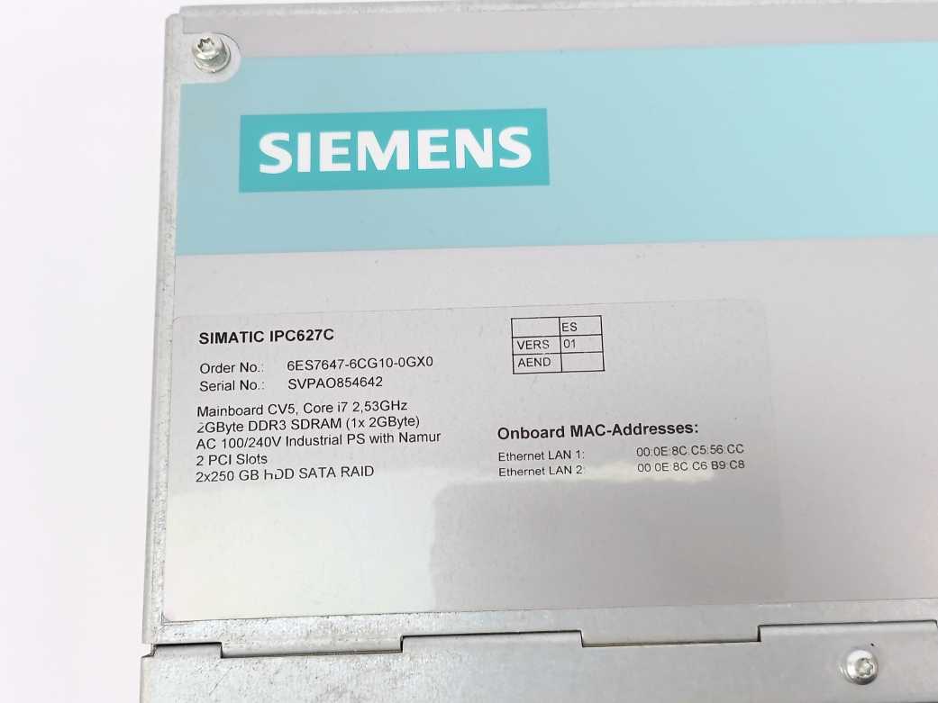 Siemens 6ES7647-6CG10-0GX0 SIMATIC IPC627C, 2 PCI Slots