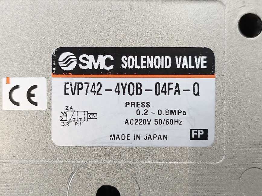 SMC EVP742-4Y0B-04FA-Q Solenoid Valve Press. 0,2-0,8MPa
