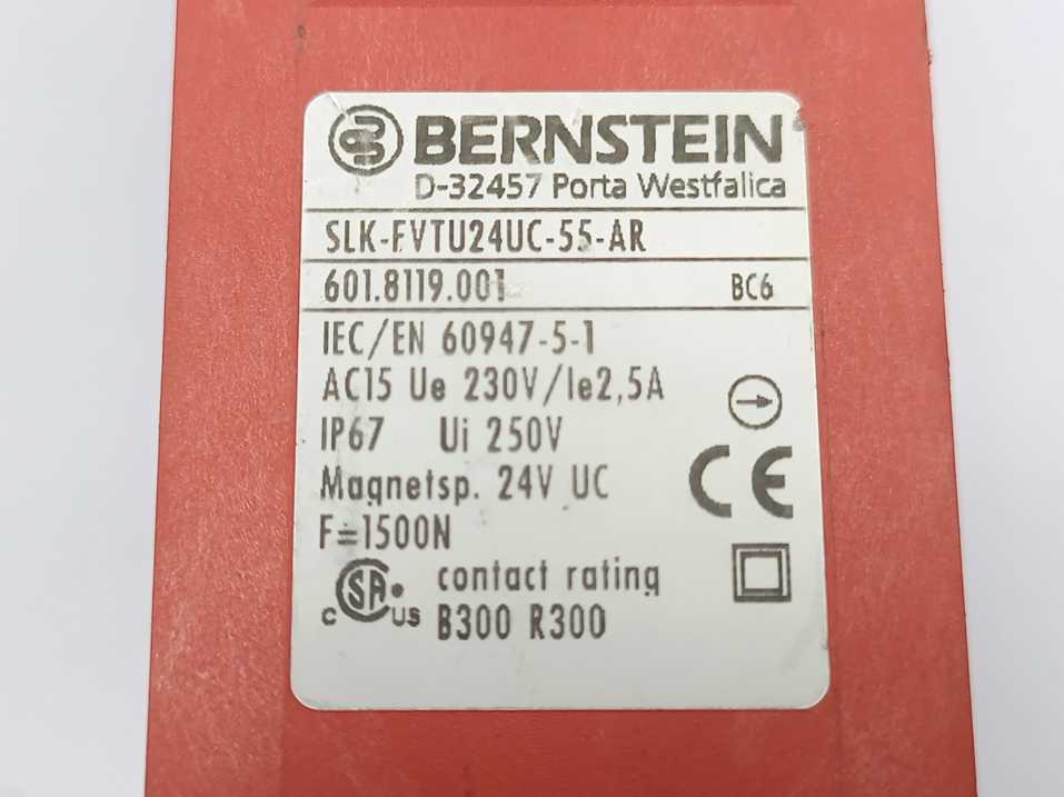 Bernstein SLK-FVTU24UC-55-AR 601.8119.001 Guard Locking Safety Switch