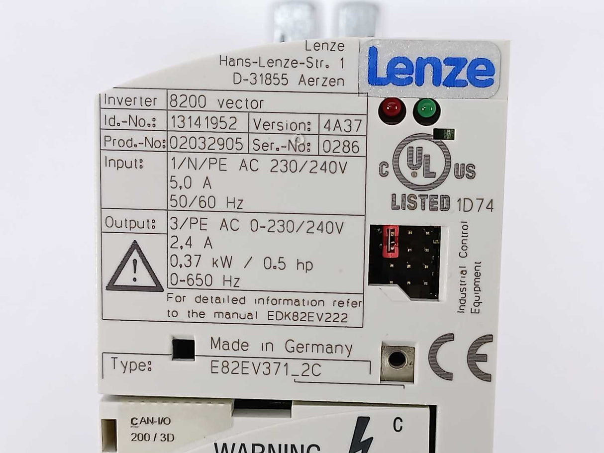 LENZE E82EV371C2C Inverter Drive E82EV371K2C + E82ZAFSC100 13141952
