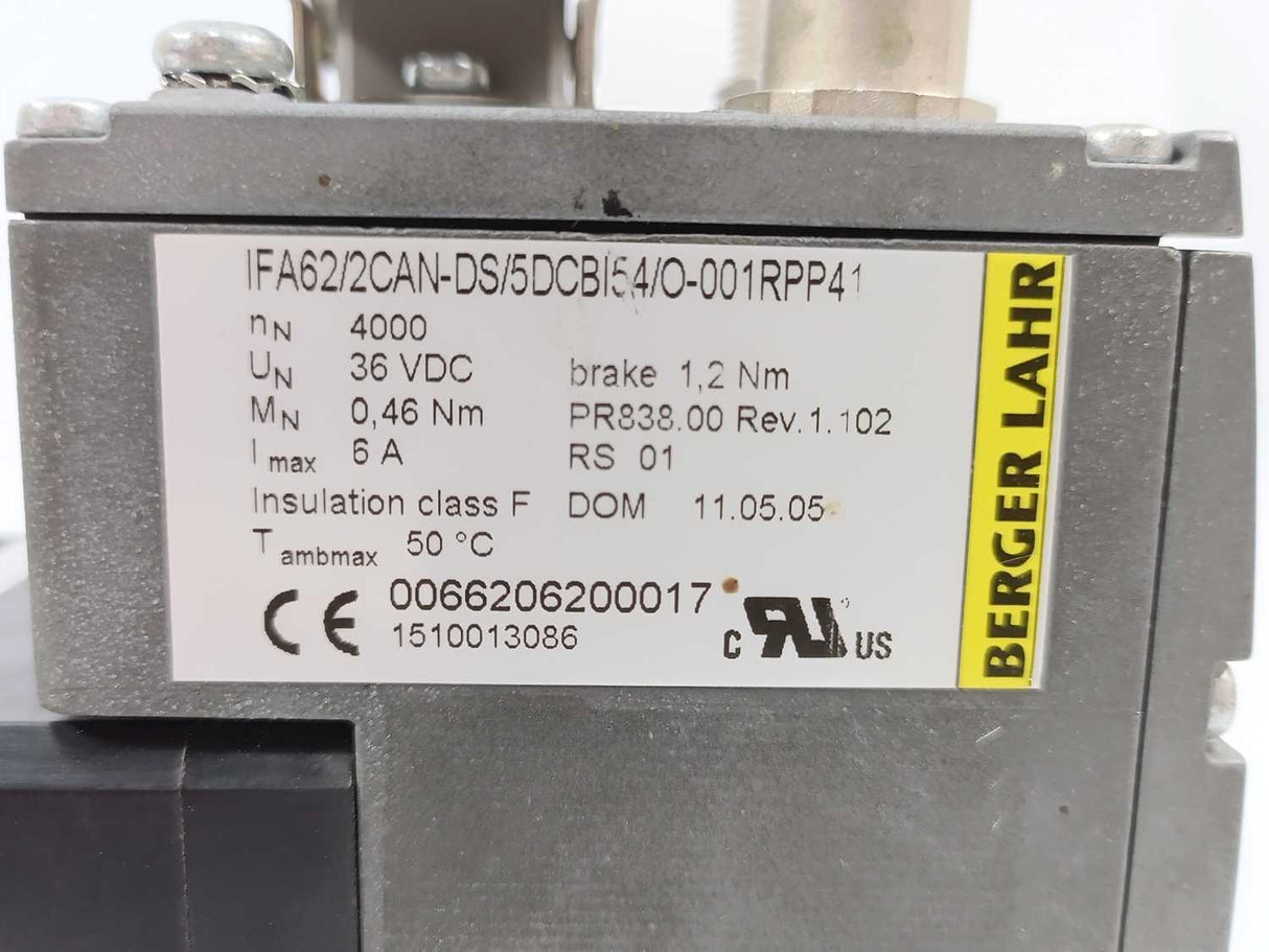 berger Lahr IFA62/2CAN-DS/5DCBI54/O-001RPP41 Servo Motor