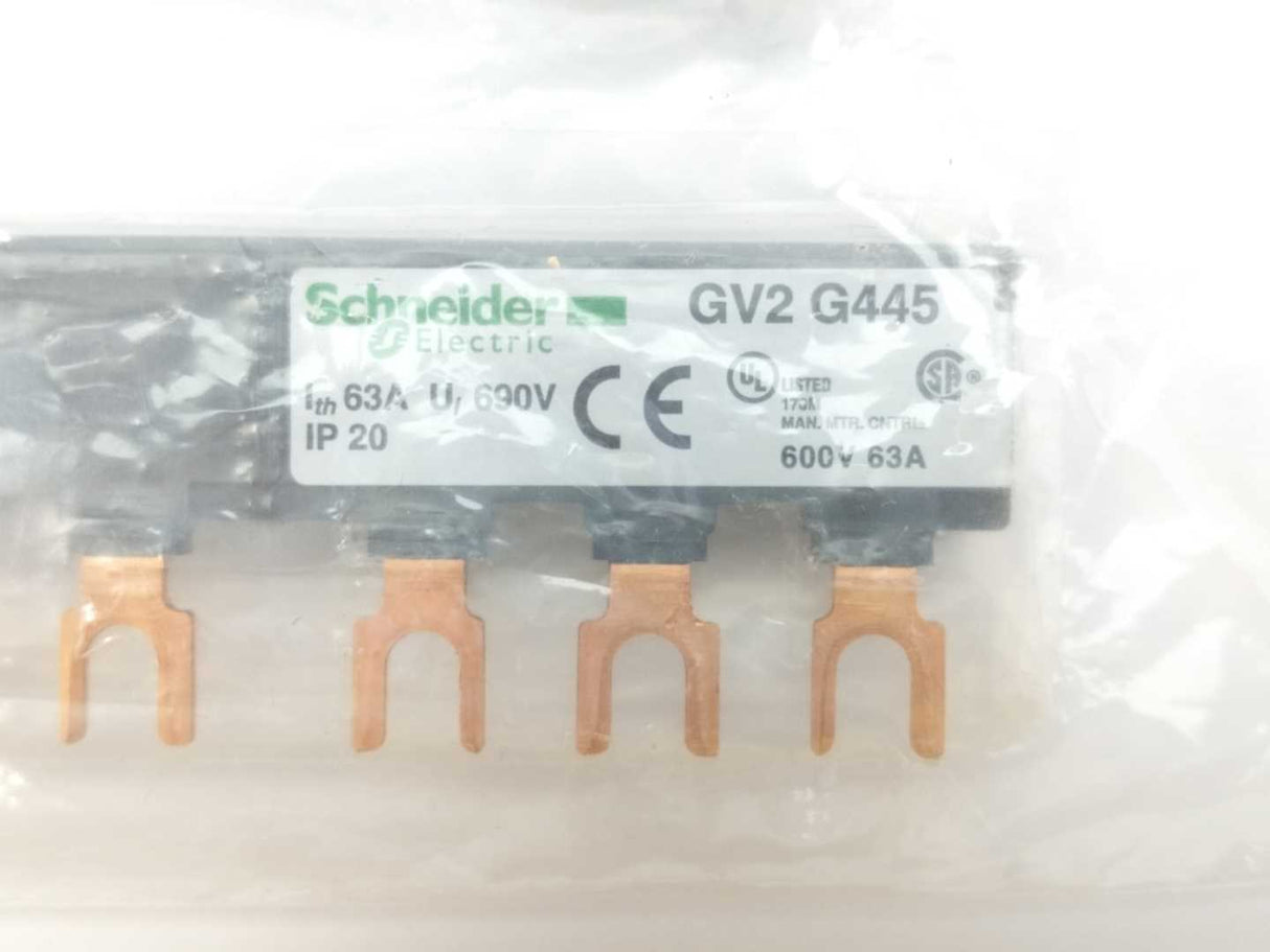 Schneider Electric GV2G445 3-Pole Busbar Batch of 4 Pieces