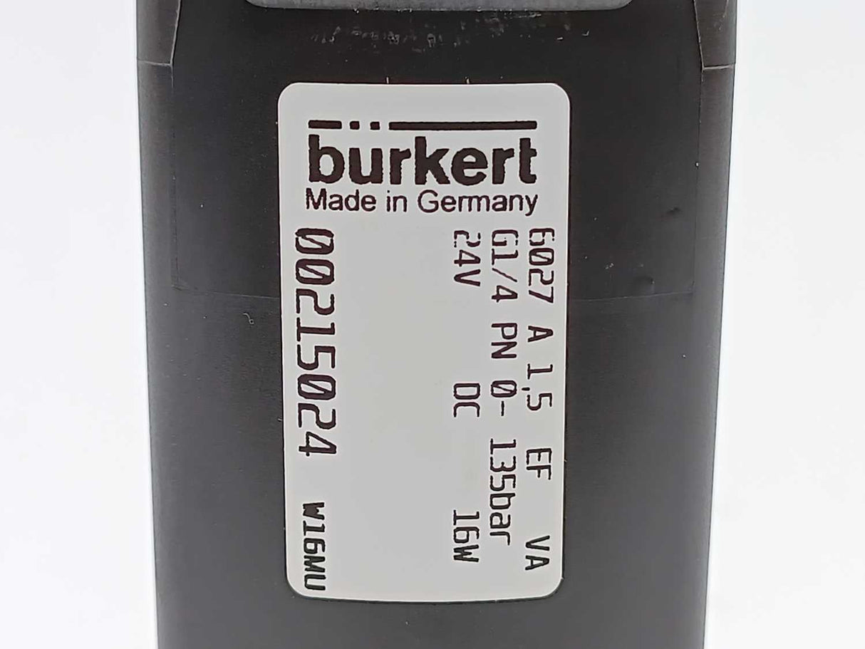 Burkert 215024 6027 A 1,5 EF VA 2/2 Way Solenoid Valve