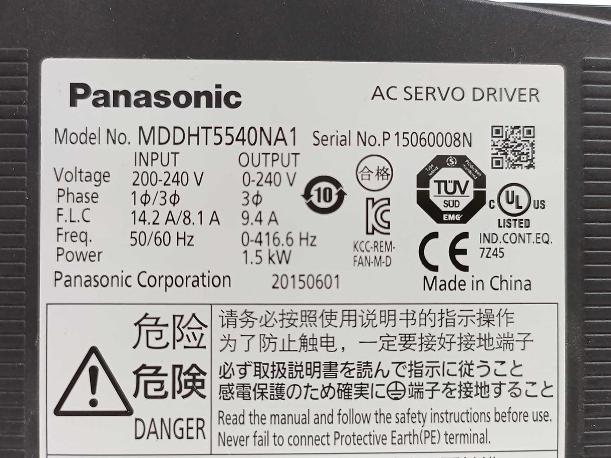 Panasonic MDDHT5540NA1 AC Servo Driver