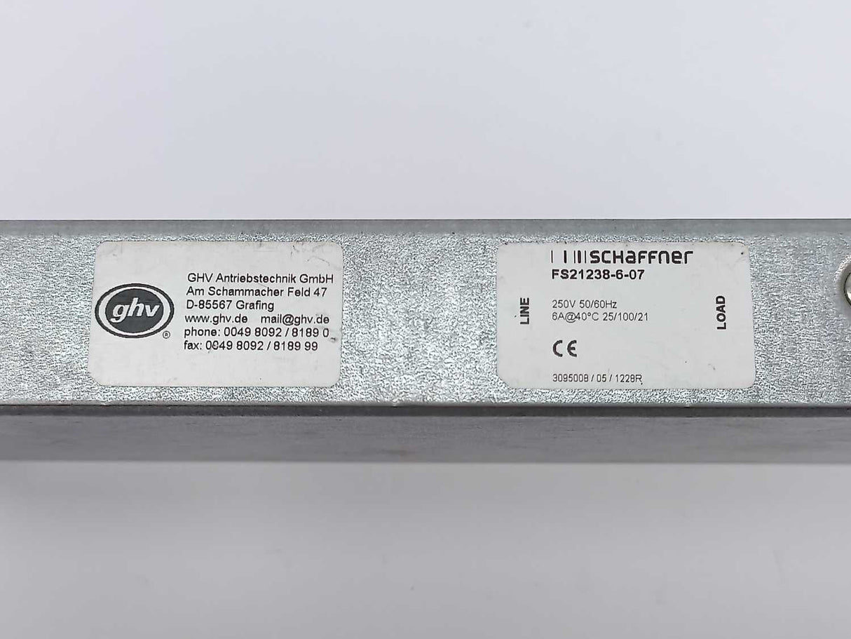 SCHAFFNER FS21238-6-07 Mains Filter 250V 50/60Hz