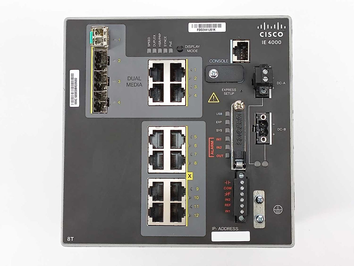 Cisco Systems IE-4000-8T4G-E V02 Industrial Ethernet 4000 Series Switch