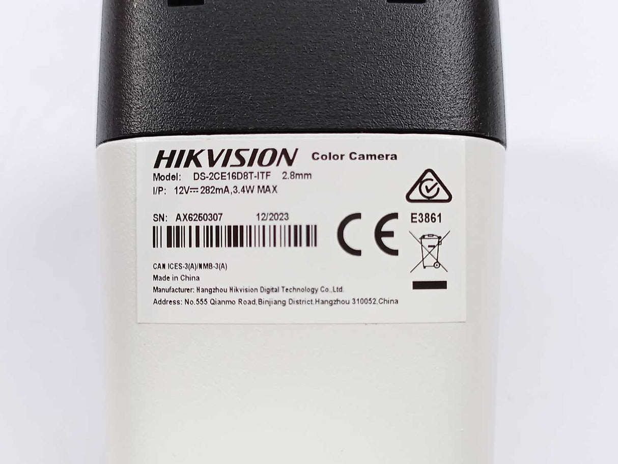 HikVision DS-2CE16D8T-ITF Color Camera, 2.8mm