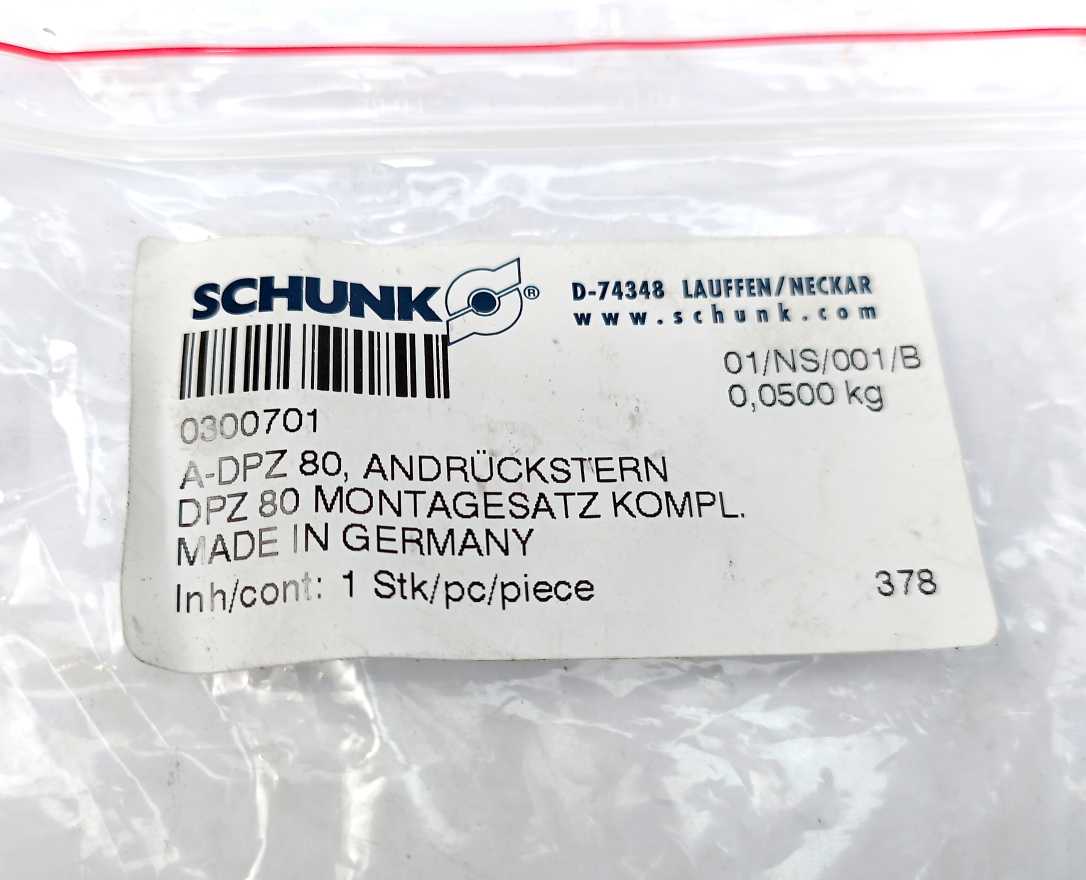 Schunk 0300701 A-DPZ 80 Pressure Star DPZ 80 Assembly Kit