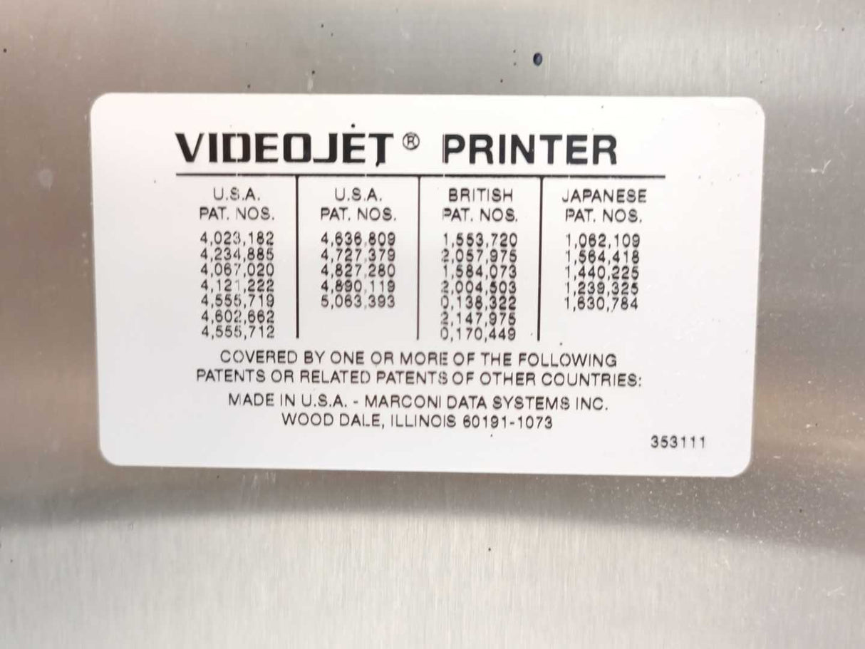VideoJet Excel 170i AF Ink Jet Marking Machine, Sold for Spare Parts