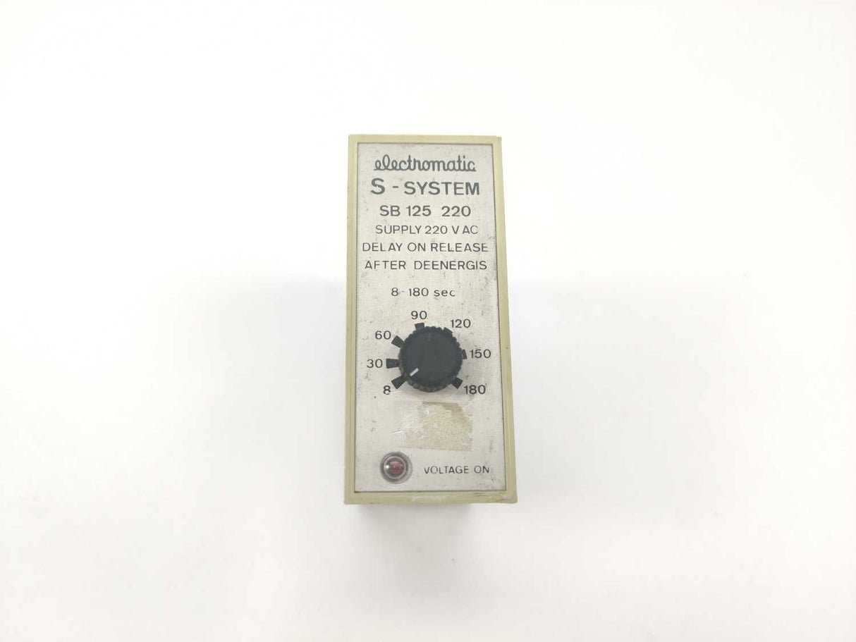 Electromatic SB 125 220 S-System Delay on Release after Deenergis 8-180 sec