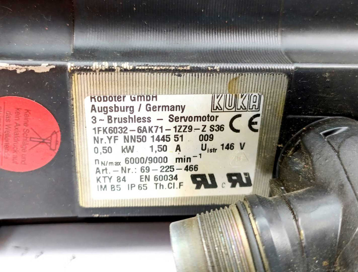 KUKA 1FK6032-6AK71-1ZZ9-Z S36 Servo Motor 0,50 kW