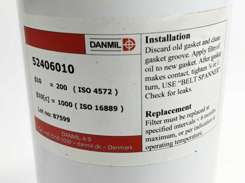 danmil 52406010 Oil & Fluid Hydraulic Filter