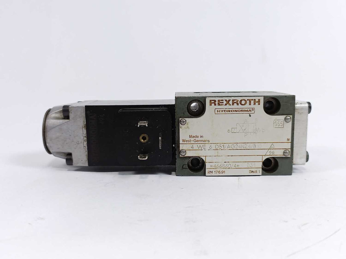 Rexroth Hydronorma 4 WE 6 D51/AG24NZ4/B10 Solenoid Directional Control Valve