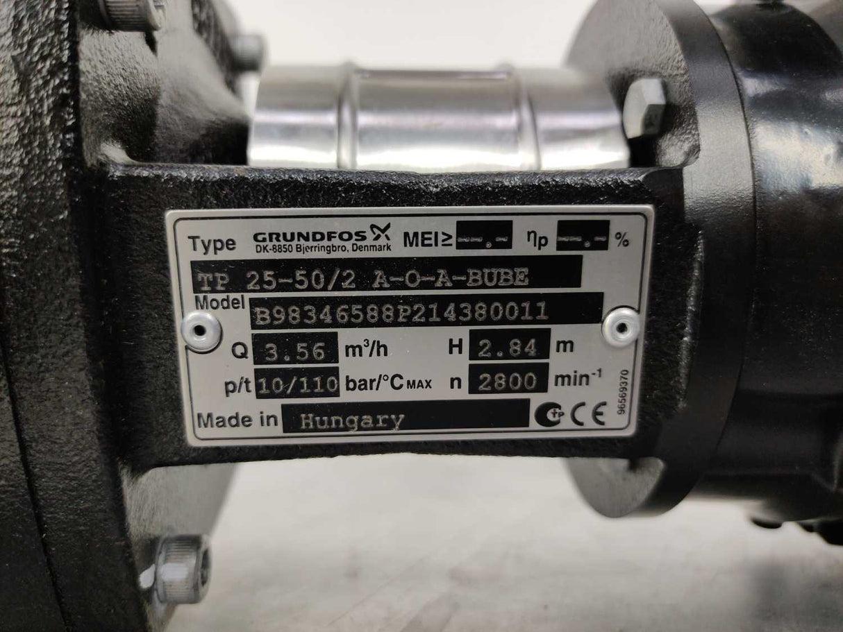 Grundfoss 96569370 Inline Single Stage Pump TP 25-50/2 & 81662312 Motor