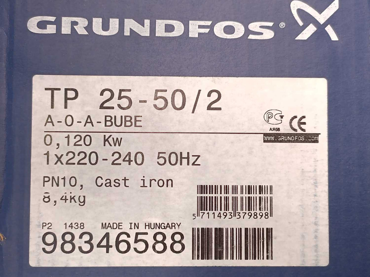 Grundfoss 98346588 Inline single stage pump TP 25-50/2 & SIEMENS 81662312 Motor