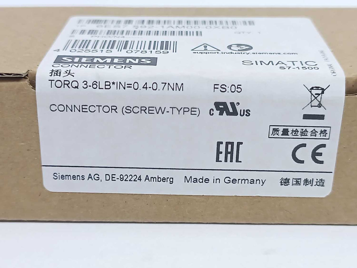 Siemens 6ES7592-1AM00-0XB0 Connector