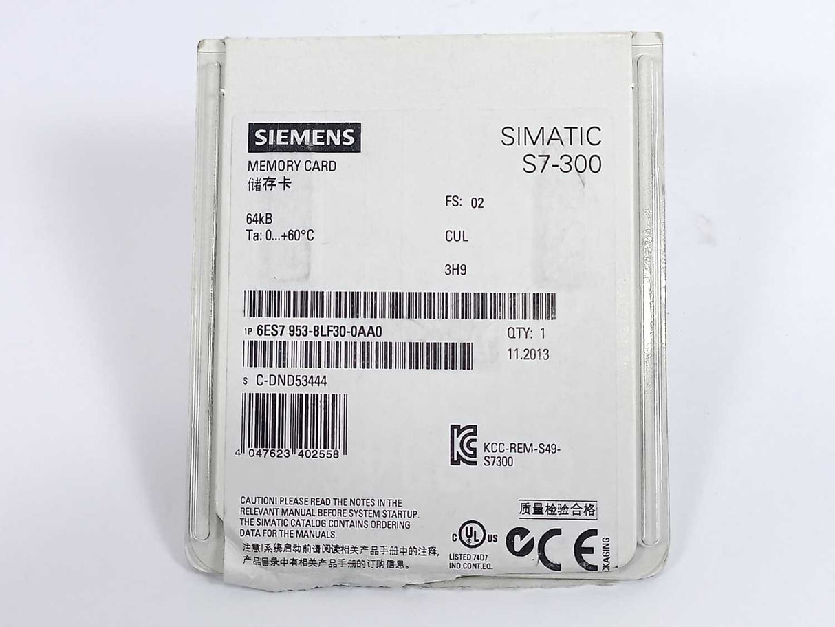 Siemens 6ES7953-8LF30-0AA0 Micro Memory Card 64 KB