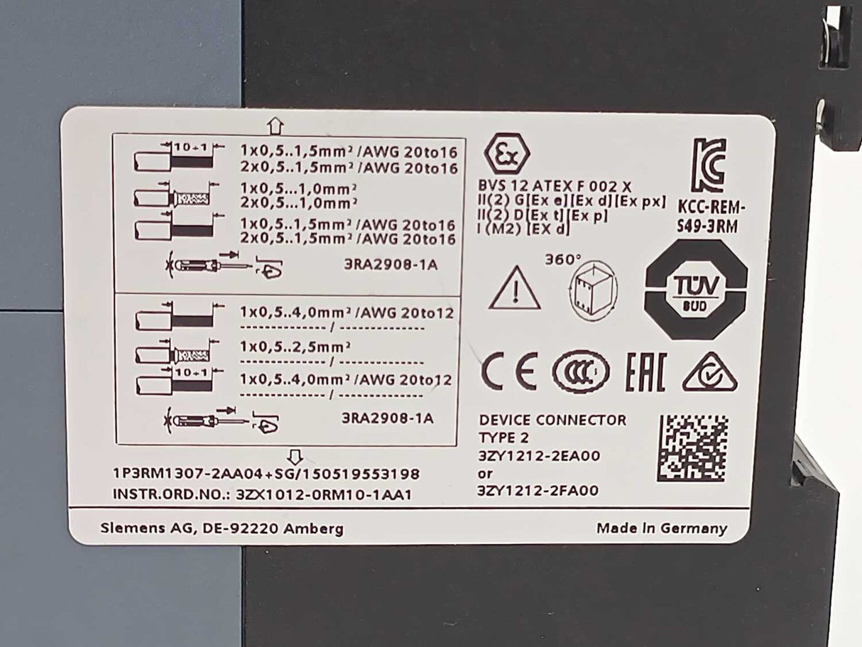 Siemens 3RM1307-2AA04 Failsafe Reversing Starter