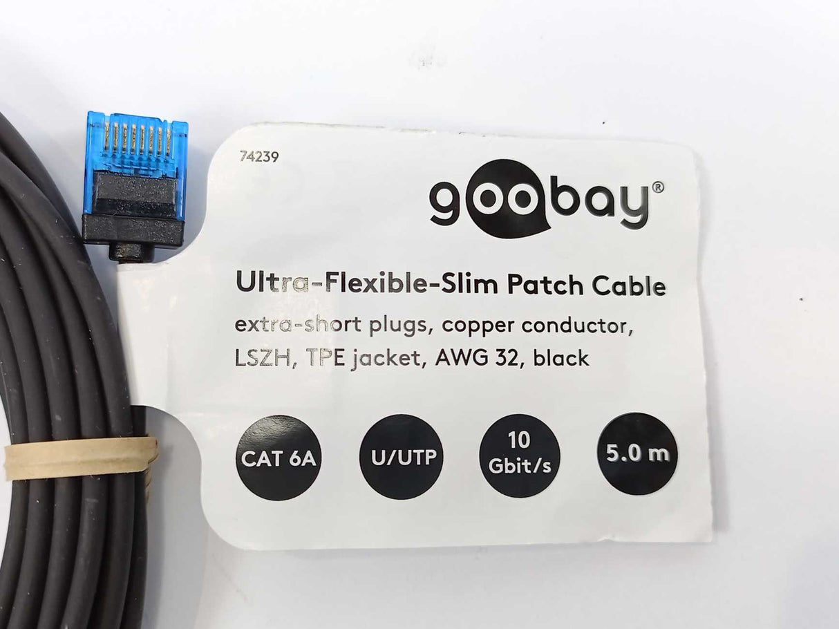 Goobay 74239 Ultra-Flexible-Slim Patch Cable 5m Cable, Batch of 20 Pcs