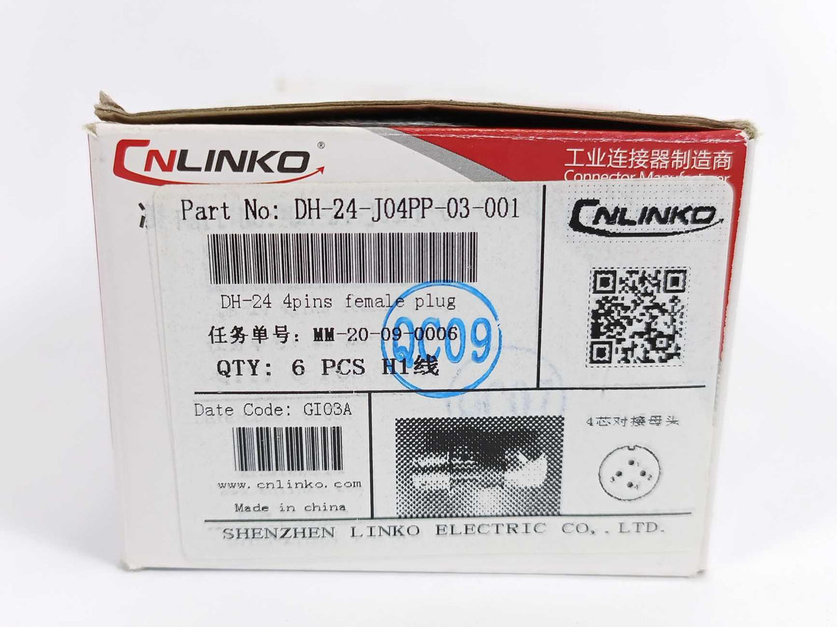 Cnlinko DH-24-J04PP-03-001 4pins Female Plug, Batch of 4pcs